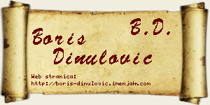 Boris Dinulović vizit kartica